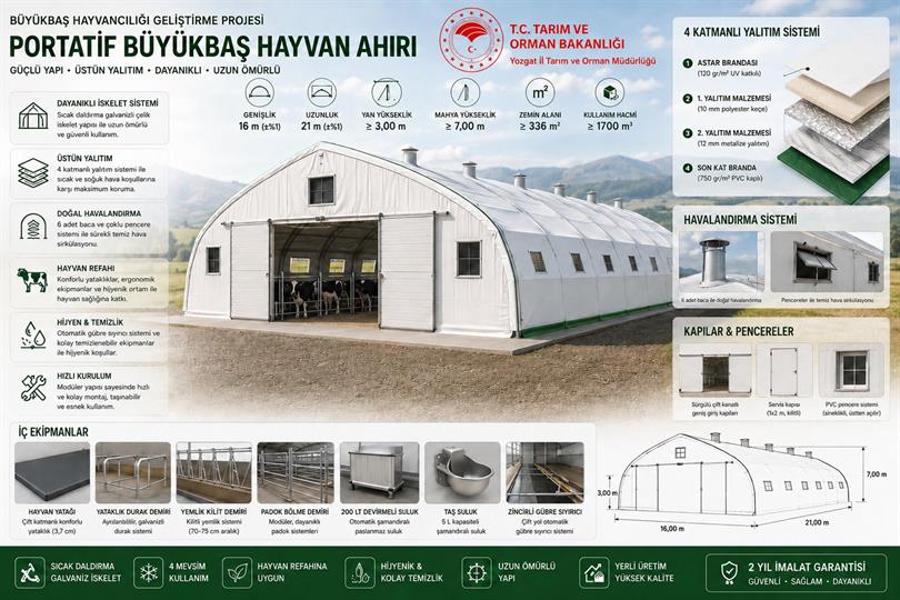 TULIP Büyükbaş Hayvancılık Çadır Ahır  Yapım İşi Projesi